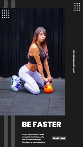 Be Faster Gym Center Instagram Story Post Design Template