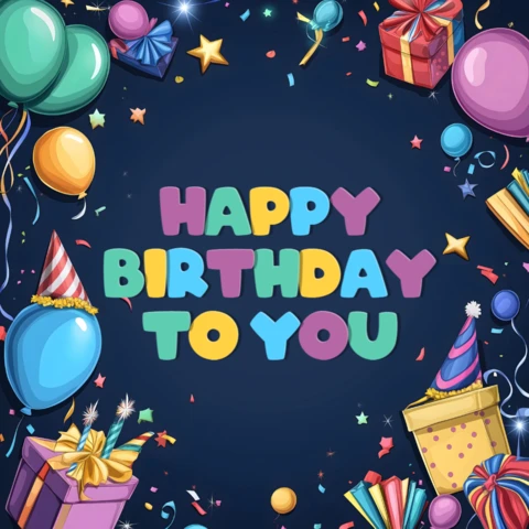 Modelo de design de saudação de feliz aniversário colorido