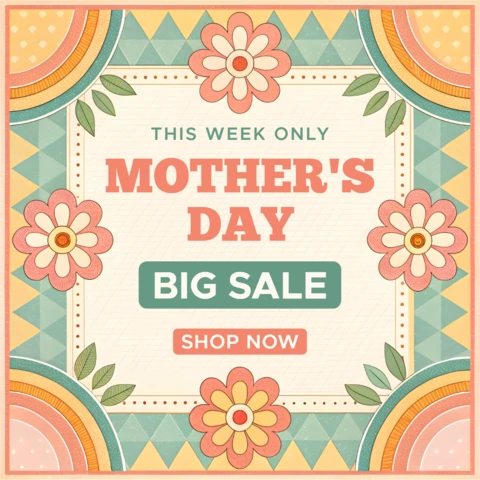 Retro Floral Mother's Day Sale Template - Editable Design for Promotions