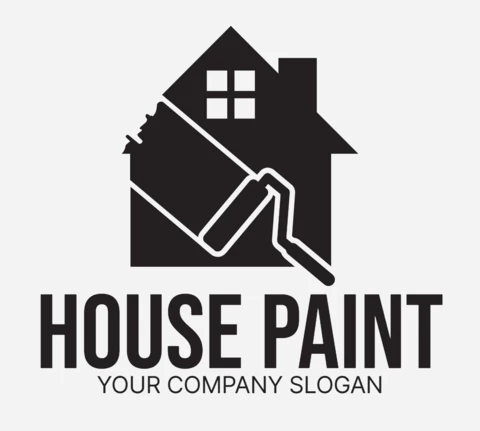 Hausfarbe Logo Design Vorlage schwarz