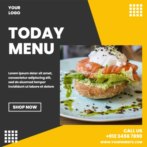 Yellow And Grey Commercial Instagram Post Design Template
