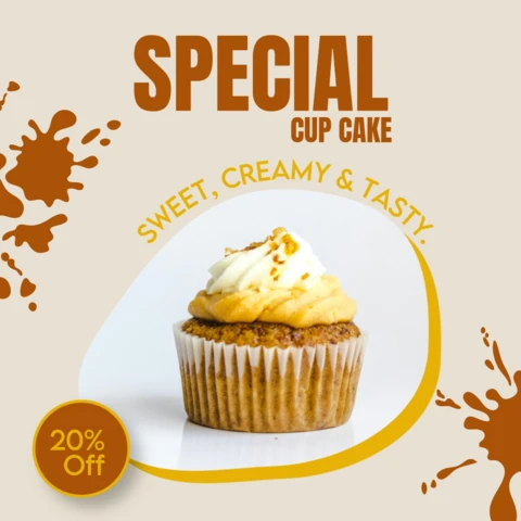 Yellow Birthday Cake Bakery Instagram Post Design Template