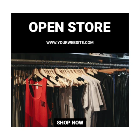 Open Store Man Fashion Social Media Post Design Template