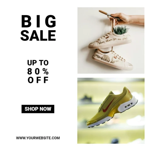 Big streetwear vendita scarpe da ginnastica vendita instagram post design template
