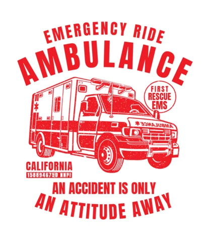 Plantilla de diseño de camiseta para ambulancia