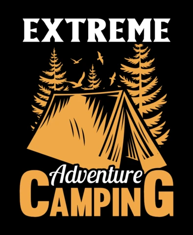 Extreme Adventure Camping T-Shirt Design Template