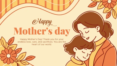 Happy Mother's Day Editable Template - Floral Illustration Design