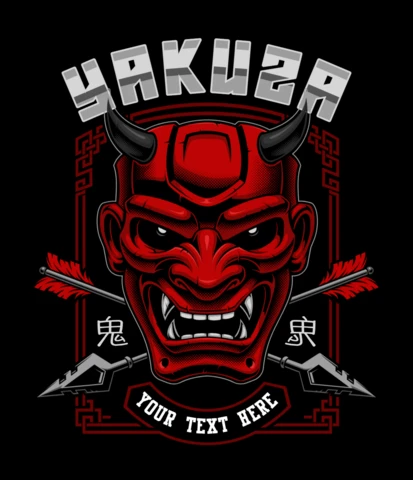 Yakuza japanese demon art t-shirt design template