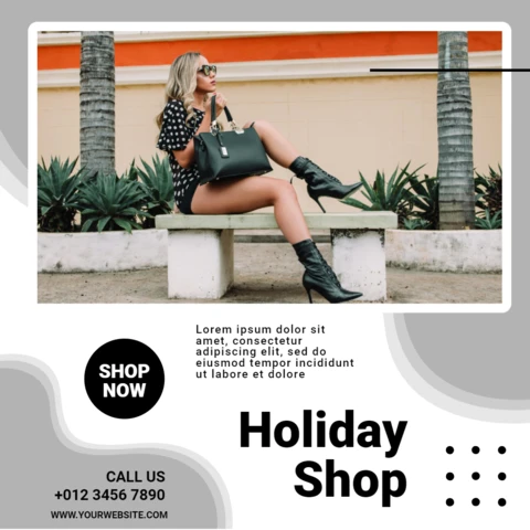 Holiday Shop Sale Instagram Post Design Template