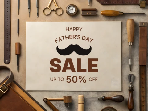 Vintage Father's Day Sale Template with Rustic Design