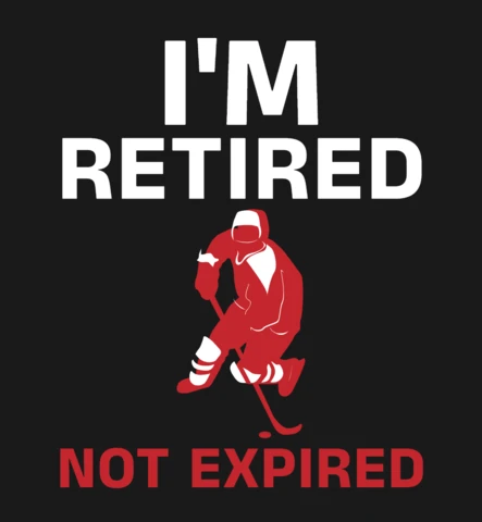 I'm Retired Not Expired Ice Hockey Apparel T-Shirt Design Template