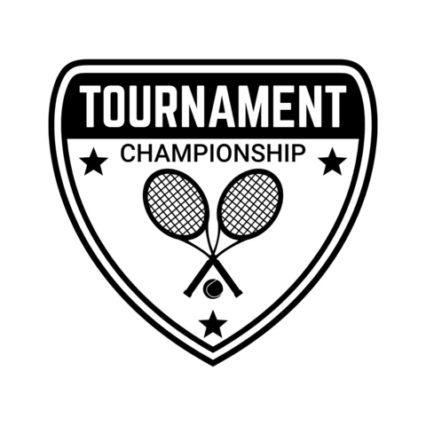 Modèle de conception de logo sportif de championnat de tournoi de tennis