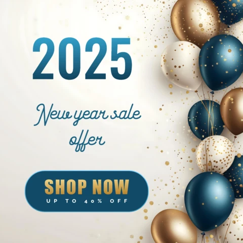 Elegant Balloons New Year Sale Offer Instagram Post Design Template