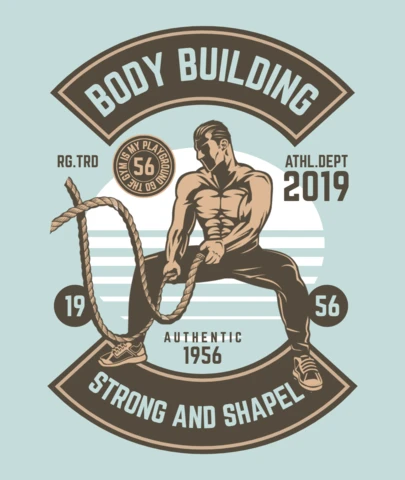 Plantilla de diseño de camiseta fuerte y bien formada