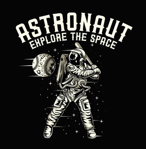 Astronauta explorar el espacio plantilla de diseño de camiseta