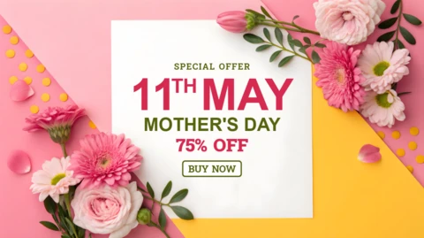 Pastel Floral Mother's Day Promotion Template Design – Special Offer