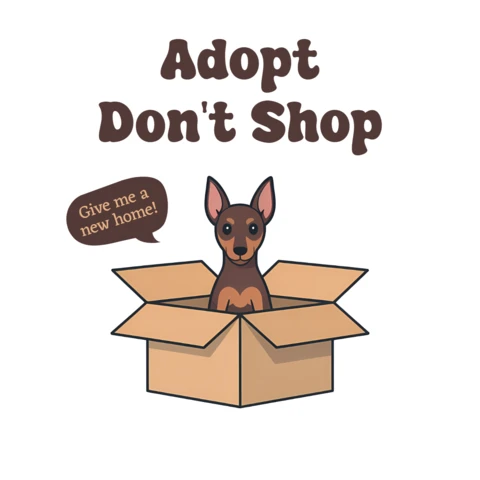 Adopt Don't Shop Dog Design Template for T-Shirt with Cute Puppy in Box