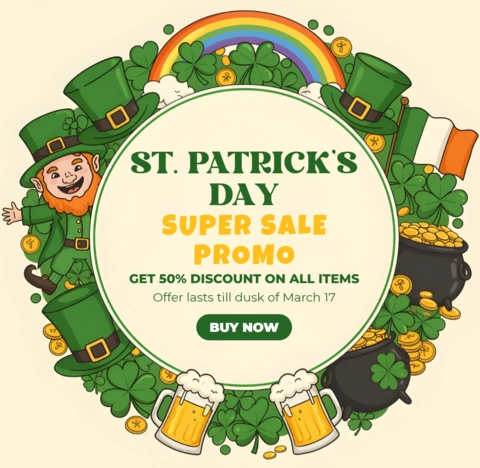 St. Patrick's Day Sale Template - Festive Design for Promotions