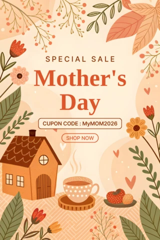 Charming Mother's Day Sale Design Template with Floral and Cozy Aesthetic