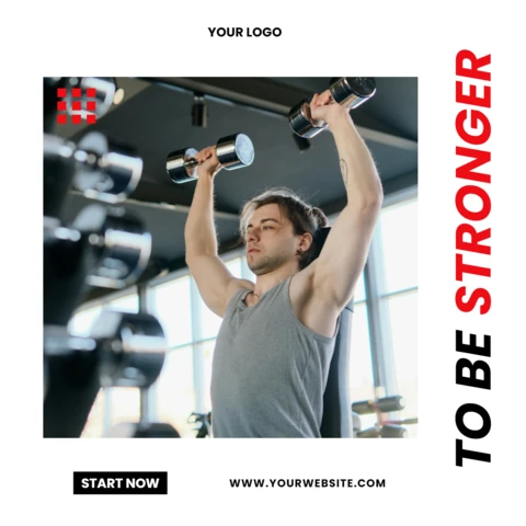 Minimalist And Modern Gym Center Instagram Post Design Template