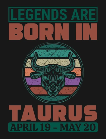 Legend Are Born In Taurus Zodiac Sign T-Shirt Design Template