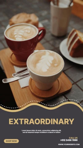 Extraordinario café instagram historia post plantilla de diseño
