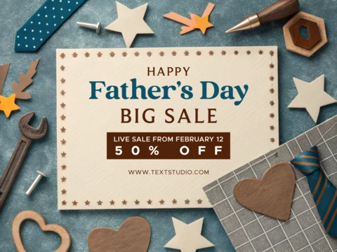 Father's Day Sale Template - Creative Rustic Design for Promotions