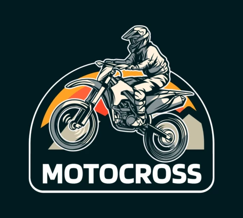 Plantilla de diseño de logotipo de motocross