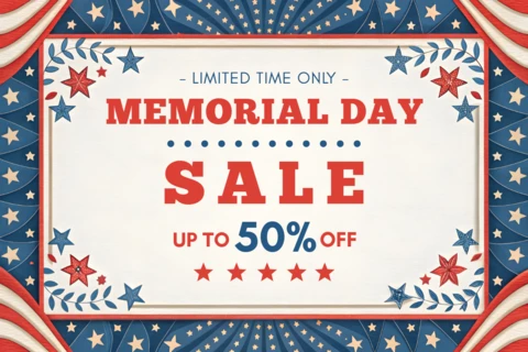 Patriotic Memorial Day Sale Template - Editable Vintage Design for Limited Time Offers