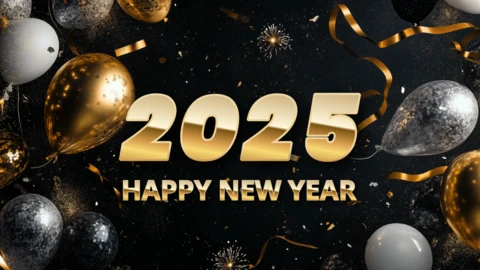 2025 élégant feu d'artifice du nouvel an instagram post design template