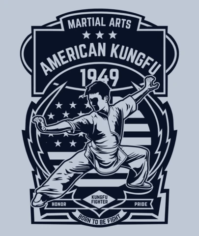 American Kungfu T-Shirt Design Template