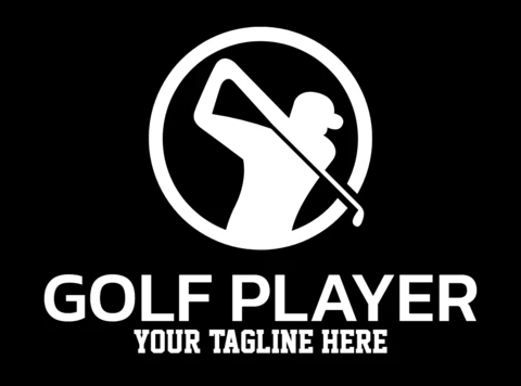 Modèle de logo pour joueur de golf