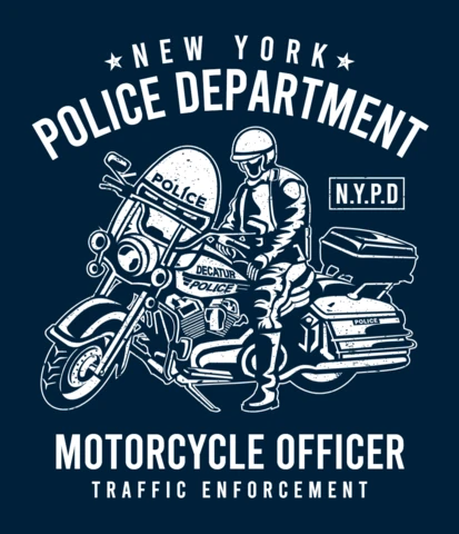 Police Department Motorcycle Traffic Officer T-shirt Design Template