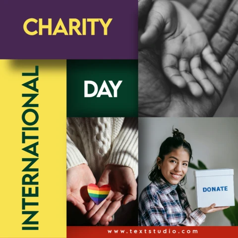 Yellow And Perpule The International Day of Charity Instagram Post Design