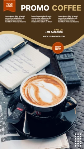 Coffee Shop Promotional Instagram Story Post Design Template