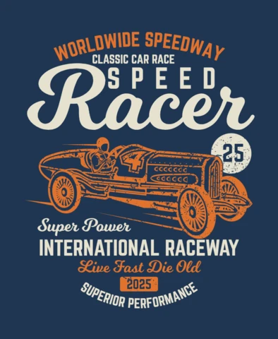 Classic Car Race T-shirt Design Template