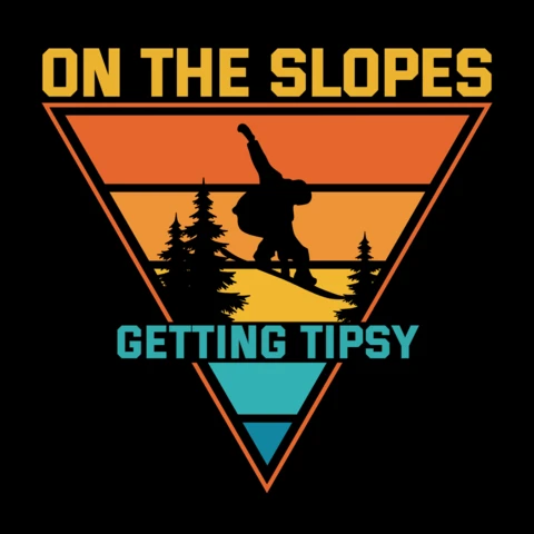Modèle de t-shirt pour snowboarder sur les pistes de ski