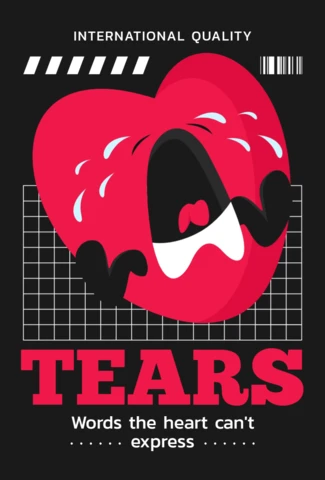 Plantilla de diseño gráfico audaz con ilustración de corazón para merchandising