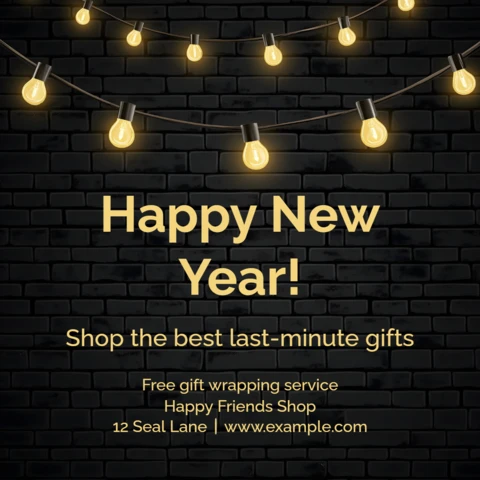 Happy New Year Gift Shop Design Template