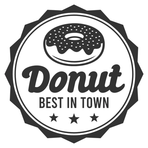 Donuts food logo design template