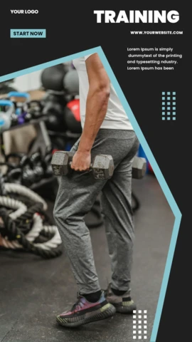 Szablon posta promocyjnego na instagramie w geometrycznym centrum fitness