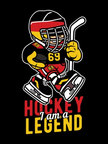 Hockey Legend With Germany Player T-shirt Design Template