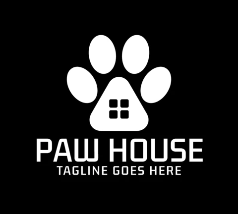 Modelo de design de logotipo de casa de pata de animal de estimação