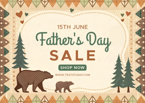 Papa Bear and Cub - Cute Father's Day Commercial Template