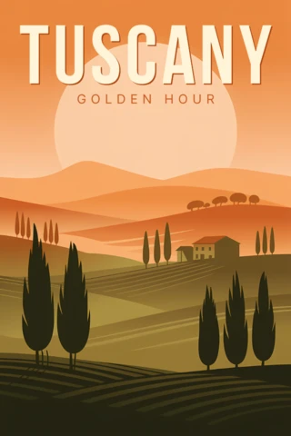 Editable Tuscany Landscape Design Template for Posters