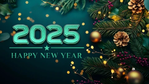 Christmas And New Year Celebration Greeting Card Design Template