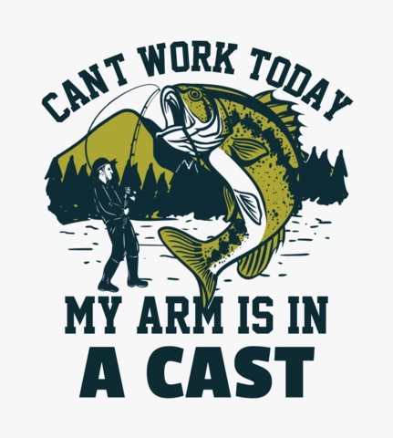 Man Fishing Bass Fish VintageT-shirt Design Template