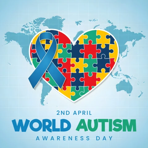 Autism Awareness Day Heart Design Template for Posters
