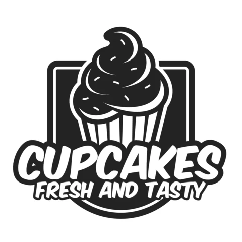 Fresh and Tasty Cupcake Shop Logo Design Template