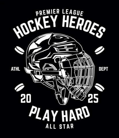 Hockey Heroes Play Hard T-Shirt Design Template